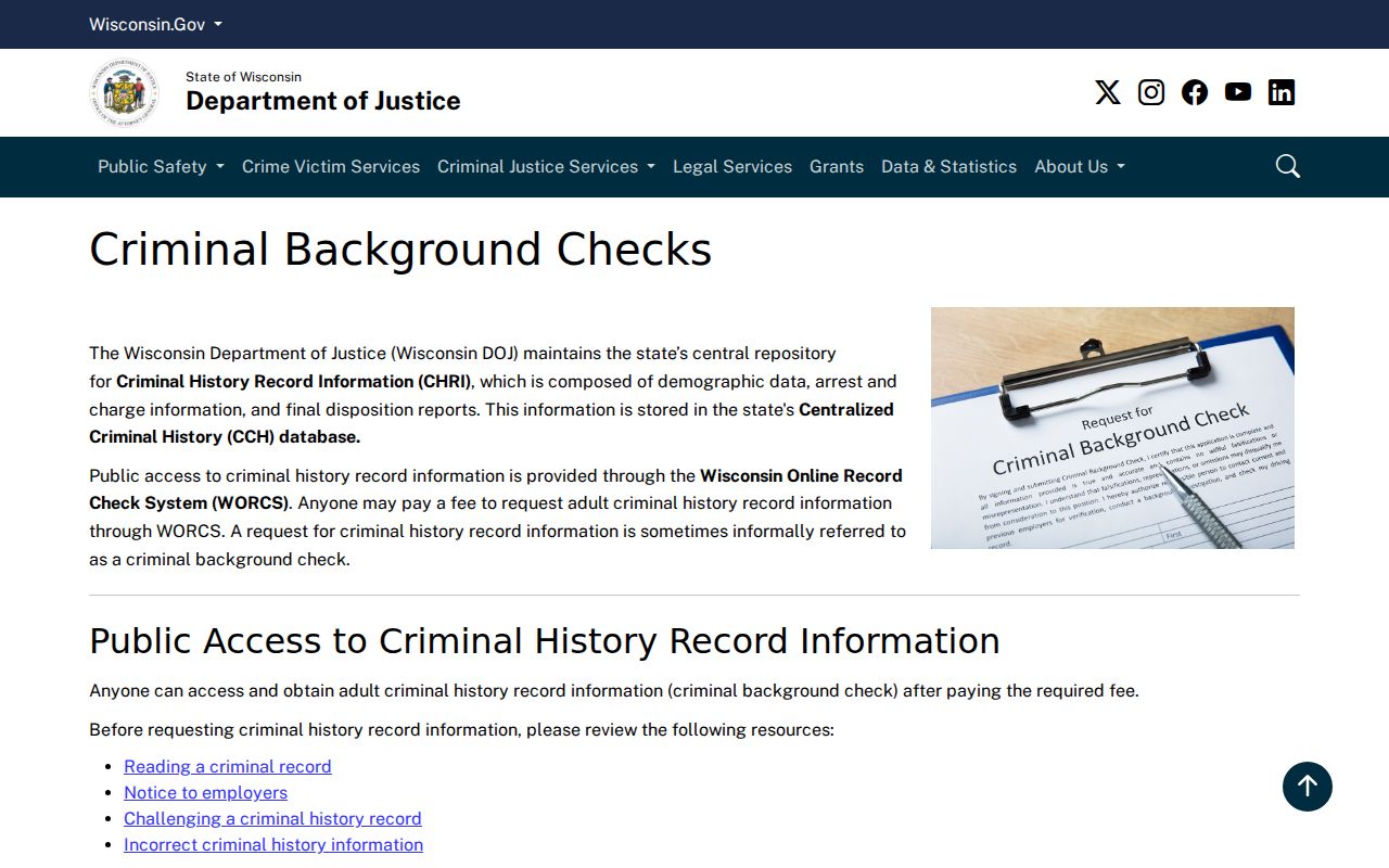 Lincoln County criminal history and Wisconsin CIB background check guidance